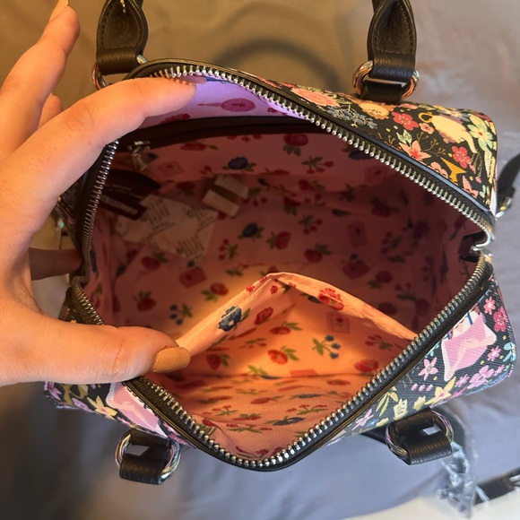 Disney Beauty and the Beast AOP Loungefly Floral Purse - Picture 4 of 7